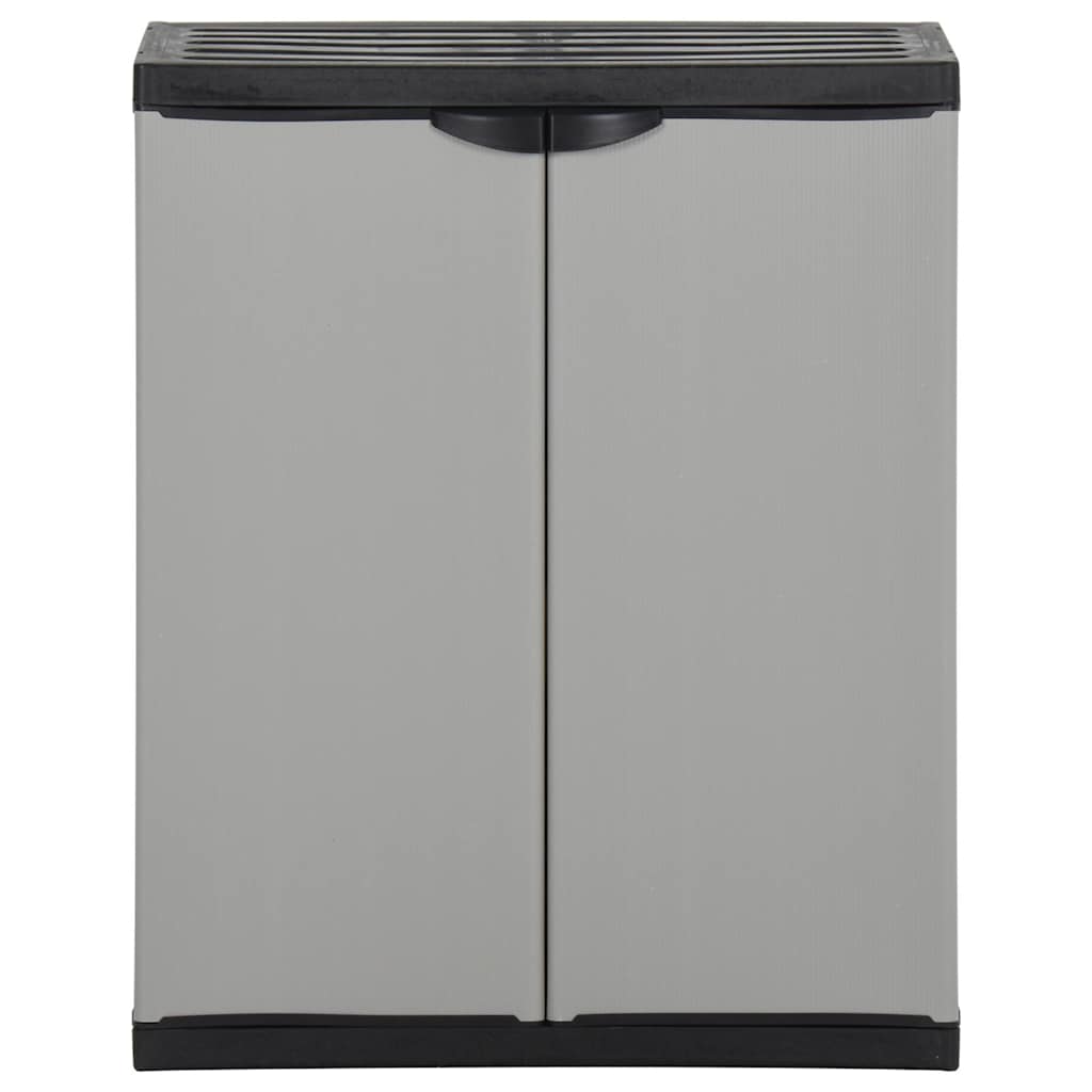 Mülltonnenbox Grau und Schwarz 68x40x85 cm PP