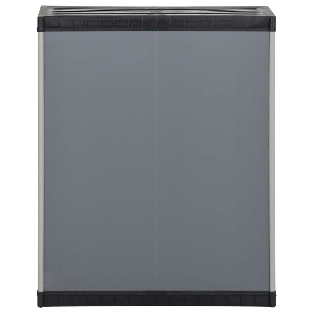 Mülltonnenbox Grau und Schwarz 68x40x85 cm PP
