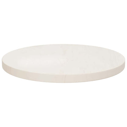Tischplatte Weiß Ø40x2,5 cm Massivholz Kiefer
