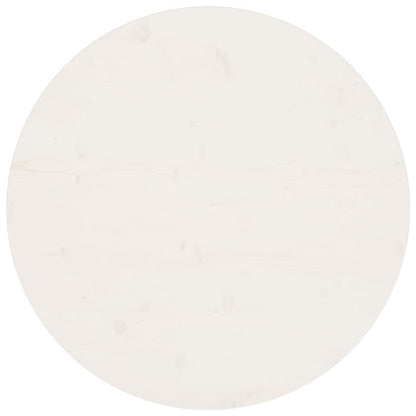 Tischplatte Weiß Ø70x2,5 cm Massivholz Kiefer