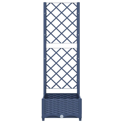 Garten-Pflanzgefäß mit Spalier Blaugrau 40 x 40 x 121,5 cm PP