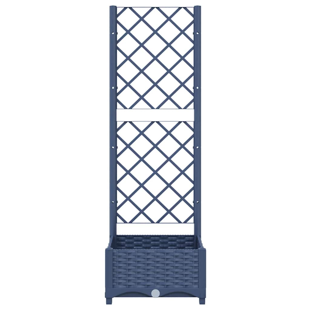 Garten-Pflanzgefäß mit Spalier Blaugrau 40 x 40 x 121,5 cm PP