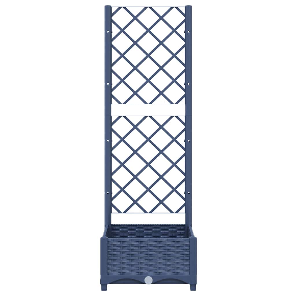 Garten-Pflanzgefäß mit Spalier Blaugrau 40 x 40 x 121,5 cm PP