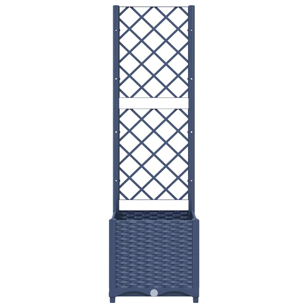 Garten-Pflanzgefäß mit Spalier Blaugrau 40 x 40 x 136 cm PP