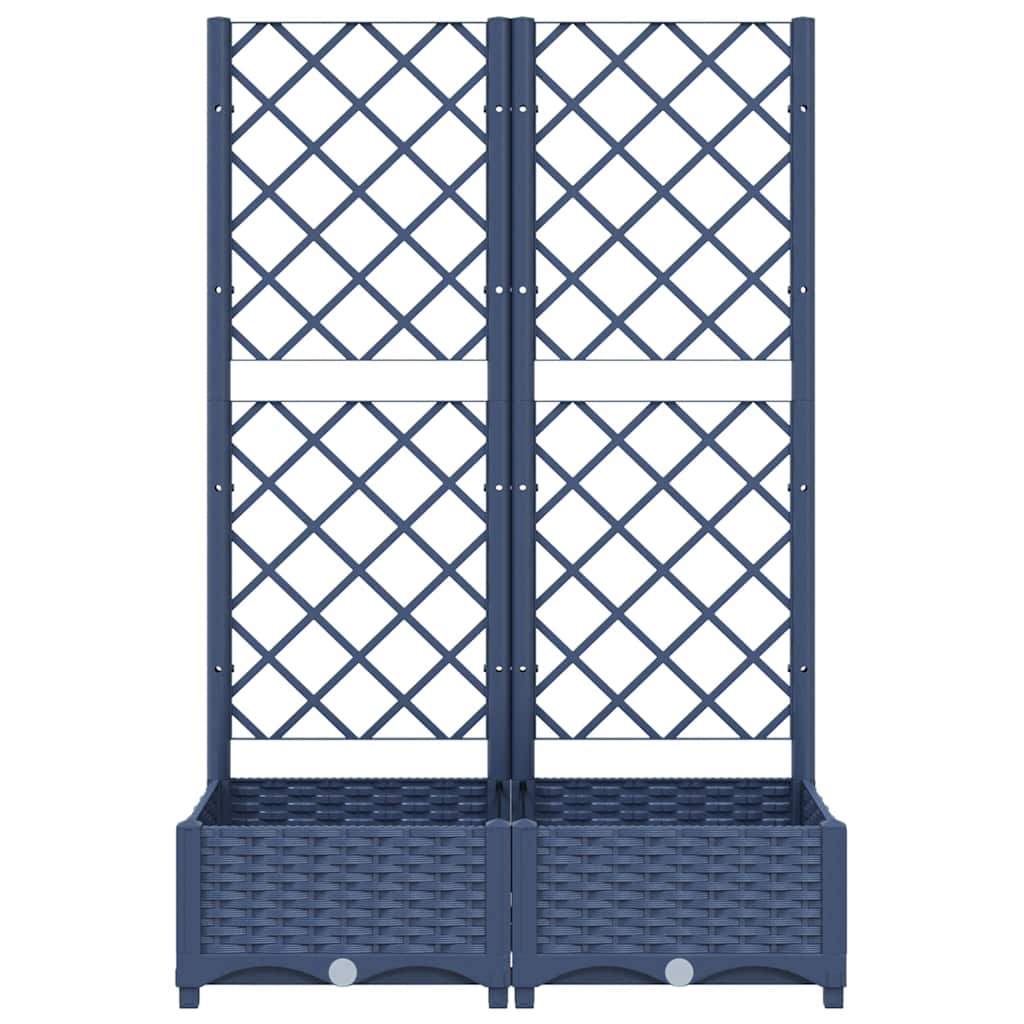 Garten-Pflanzgefäß mit Spalier Blaugrau 80 x 40 x 121,5 cm PP