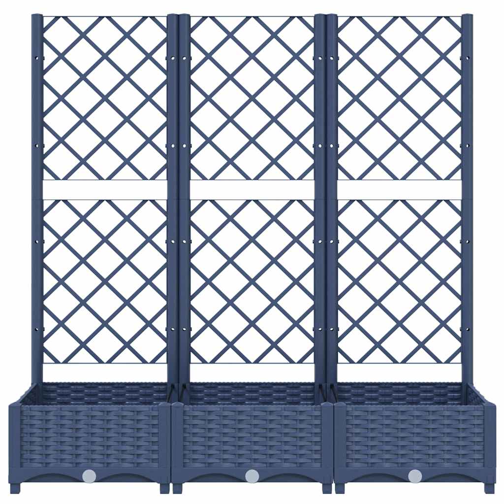 Pflanzkübel mit Spalier Blaugrau 120x40x121,5 cm PP