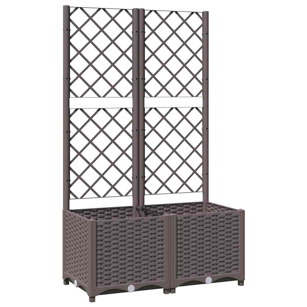 Pflanzkübel mit Rankgitter Braun 80x40x136 cm PP