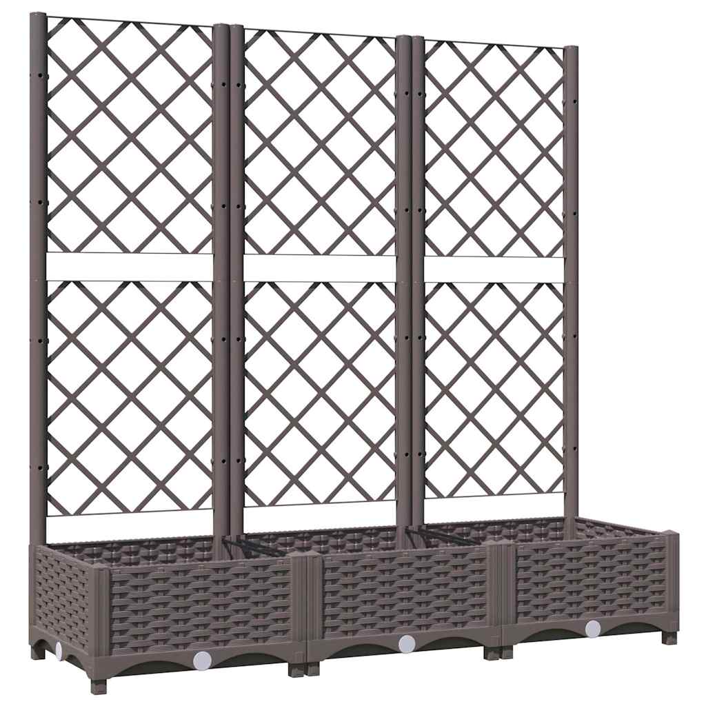 Garten-Pflanzgefäß mit Spalier Braun 120 x 40 x 121,5 cm PP