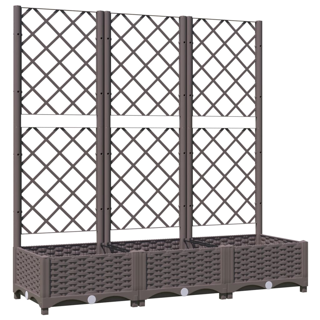 Garten-Pflanzgefäß mit Spalier Braun 120 x 40 x 121,5 cm PP