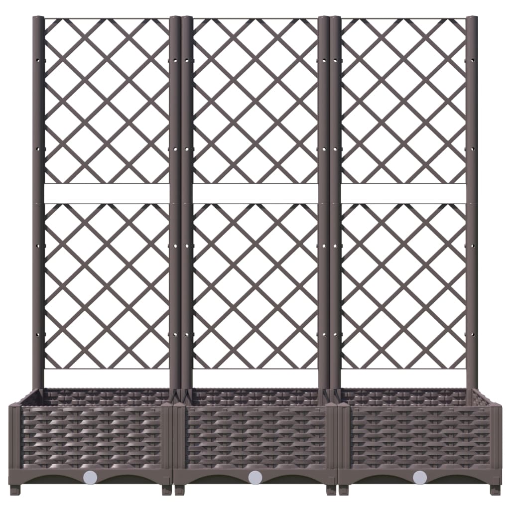 Garten-Pflanzgefäß mit Spalier Braun 120 x 40 x 121,5 cm PP