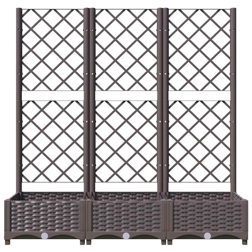 Garten-Pflanzgefäß mit Spalier Braun 120 x 40 x 121,5 cm PP