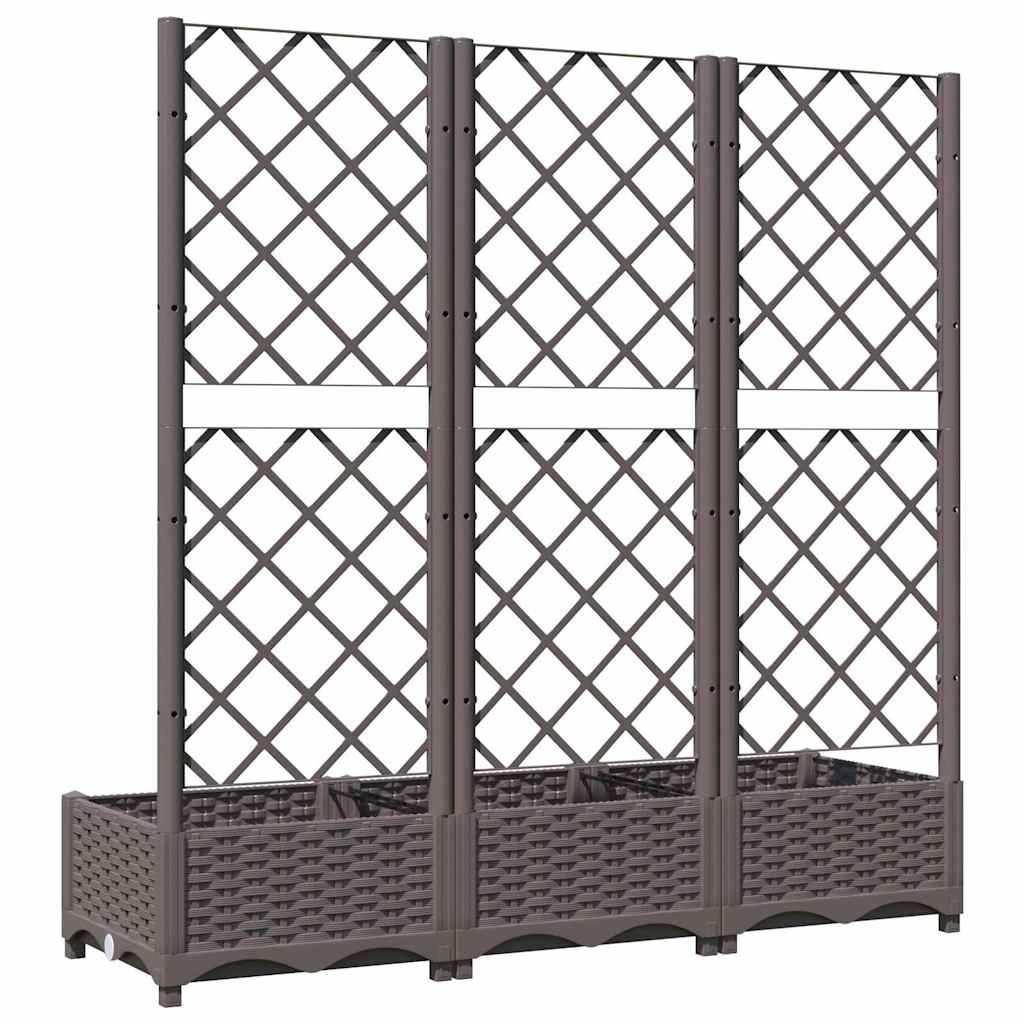 Garten-Pflanzgefäß mit Spalier Braun 120 x 40 x 121,5 cm PP