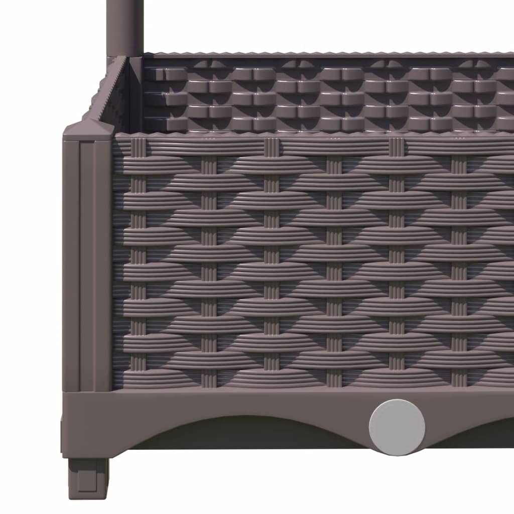 Garten-Pflanzgefäß mit Spalier Braun 120 x 40 x 121,5 cm PP