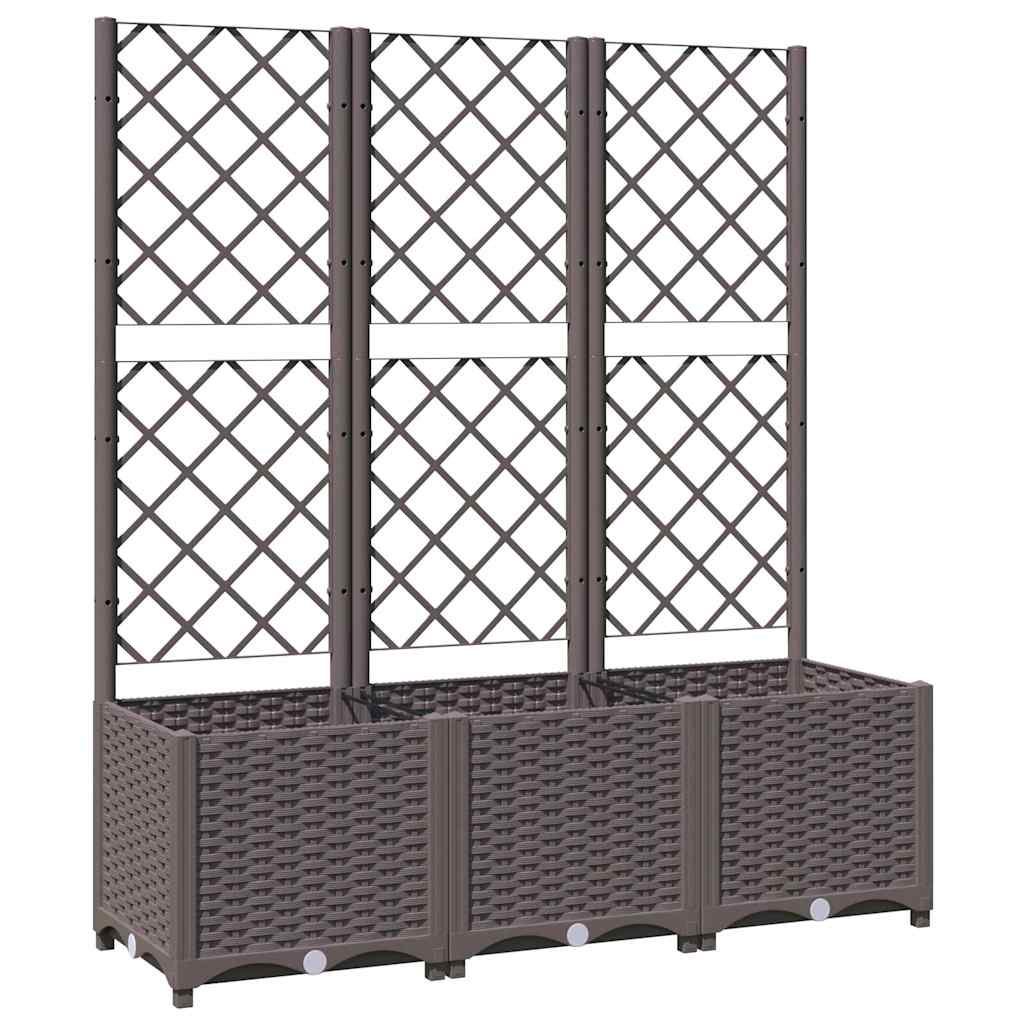 Garten-Pflanzgefäß mit Spalier Braun 120 x 40 x 136 cm PP