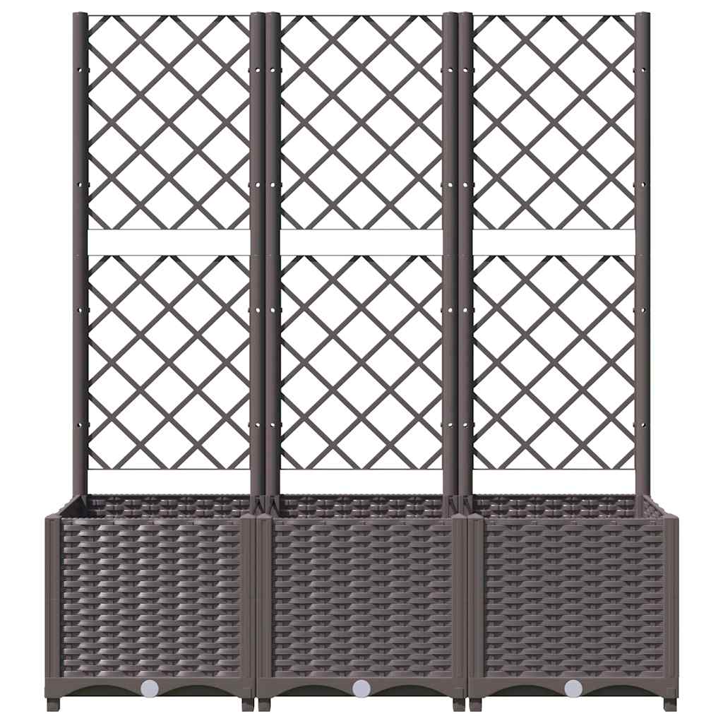 Garten-Pflanzgefäß mit Spalier Braun 120 x 40 x 136 cm PP