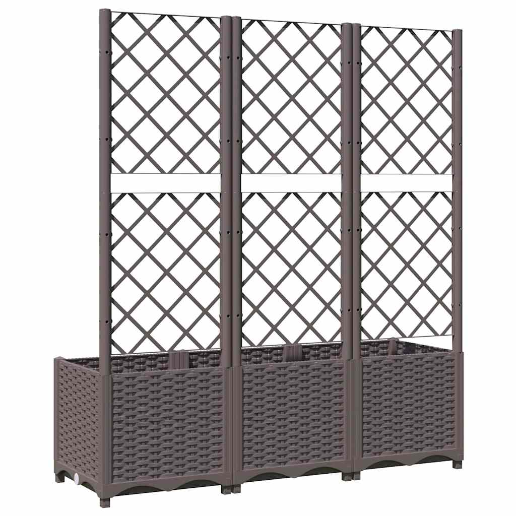 Garten-Pflanzgefäß mit Spalier Braun 120 x 40 x 136 cm PP