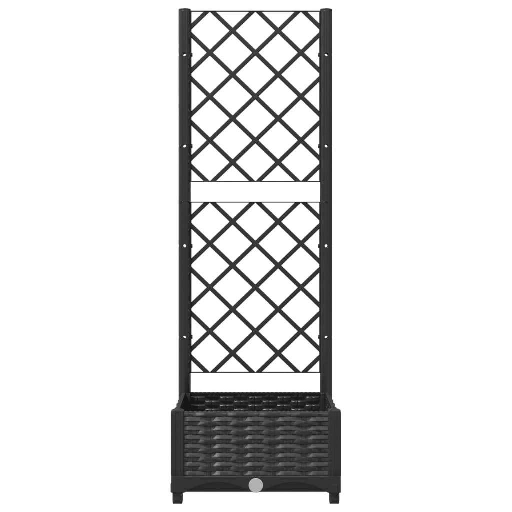 Garten-Pflanzgefäß mit Spalier Schwarz 40 x 40 x 121,5 cm PP