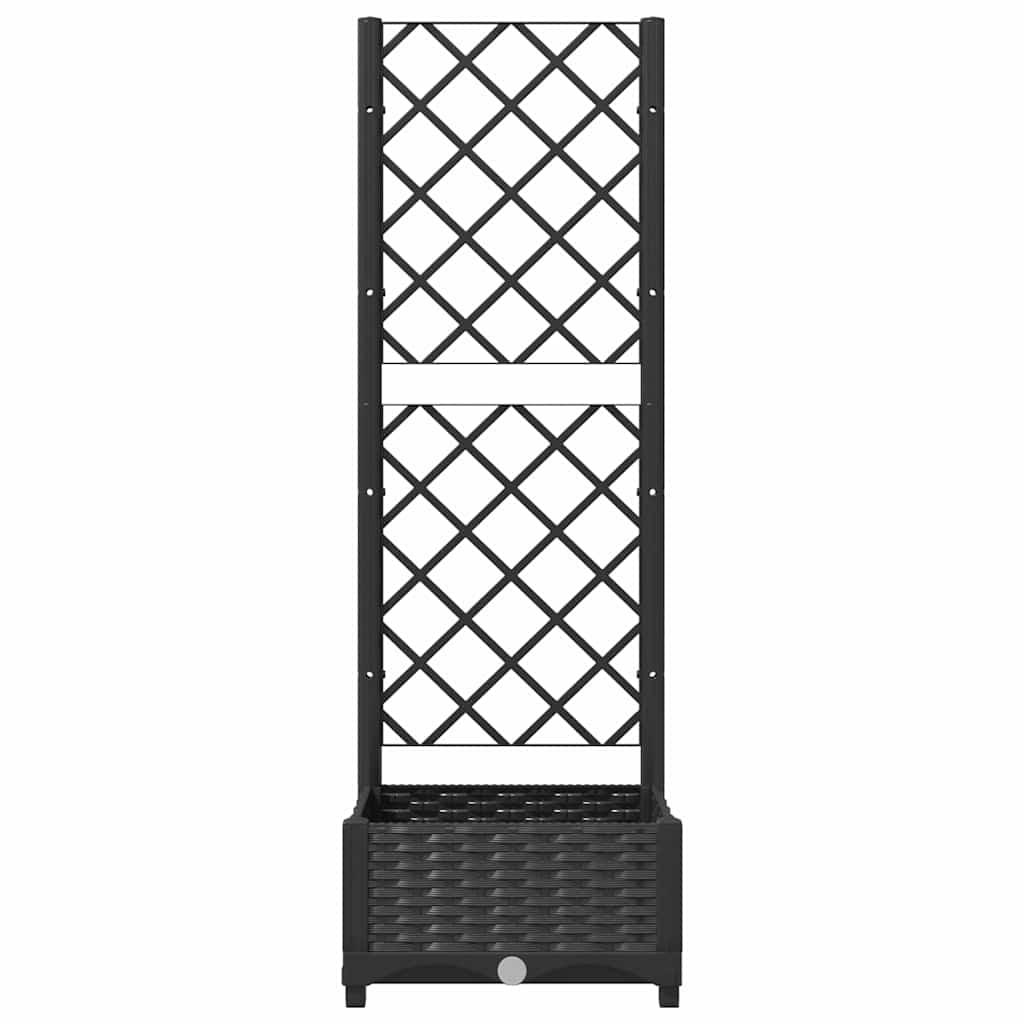 Garten-Pflanzgefäß mit Spalier Schwarz 40 x 40 x 121,5 cm PP