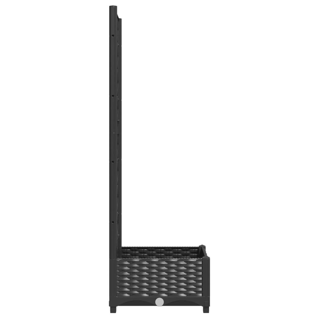 Garten-Pflanzgefäß mit Spalier Schwarz 40 x 40 x 121,5 cm PP