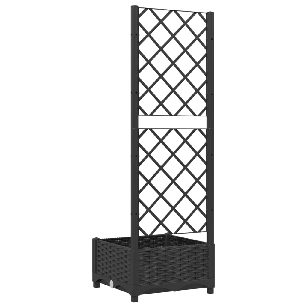 Garten-Pflanzgefäß mit Spalier Schwarz 40 x 40 x 121,5 cm PP