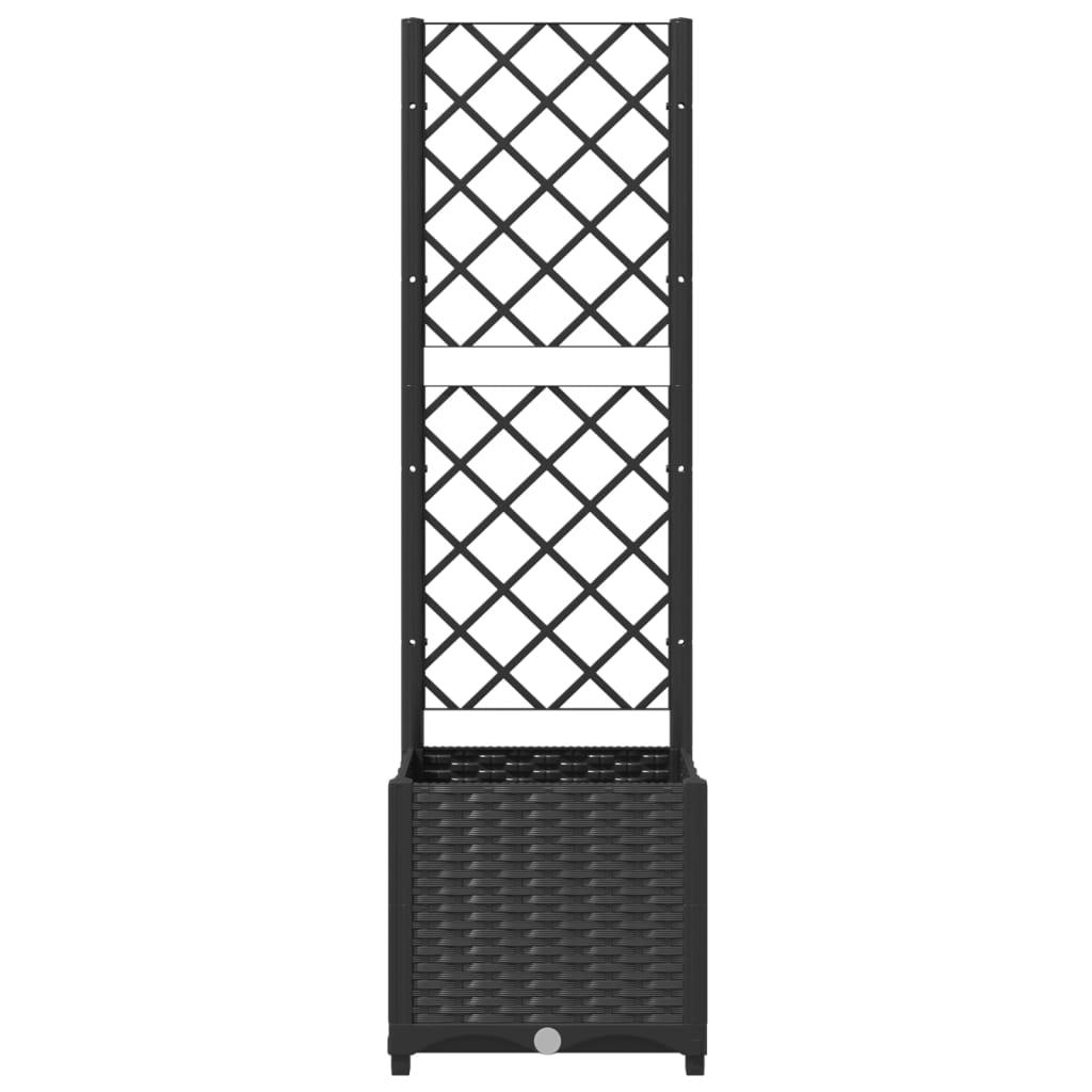 Garten-Pflanzgefäß mit Spalier Schwarz 40 x 40 x 136 cm PP