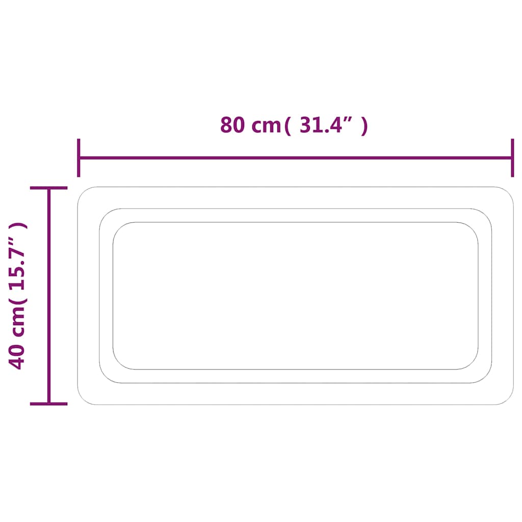 LED-Badspiegel 80x40 cm