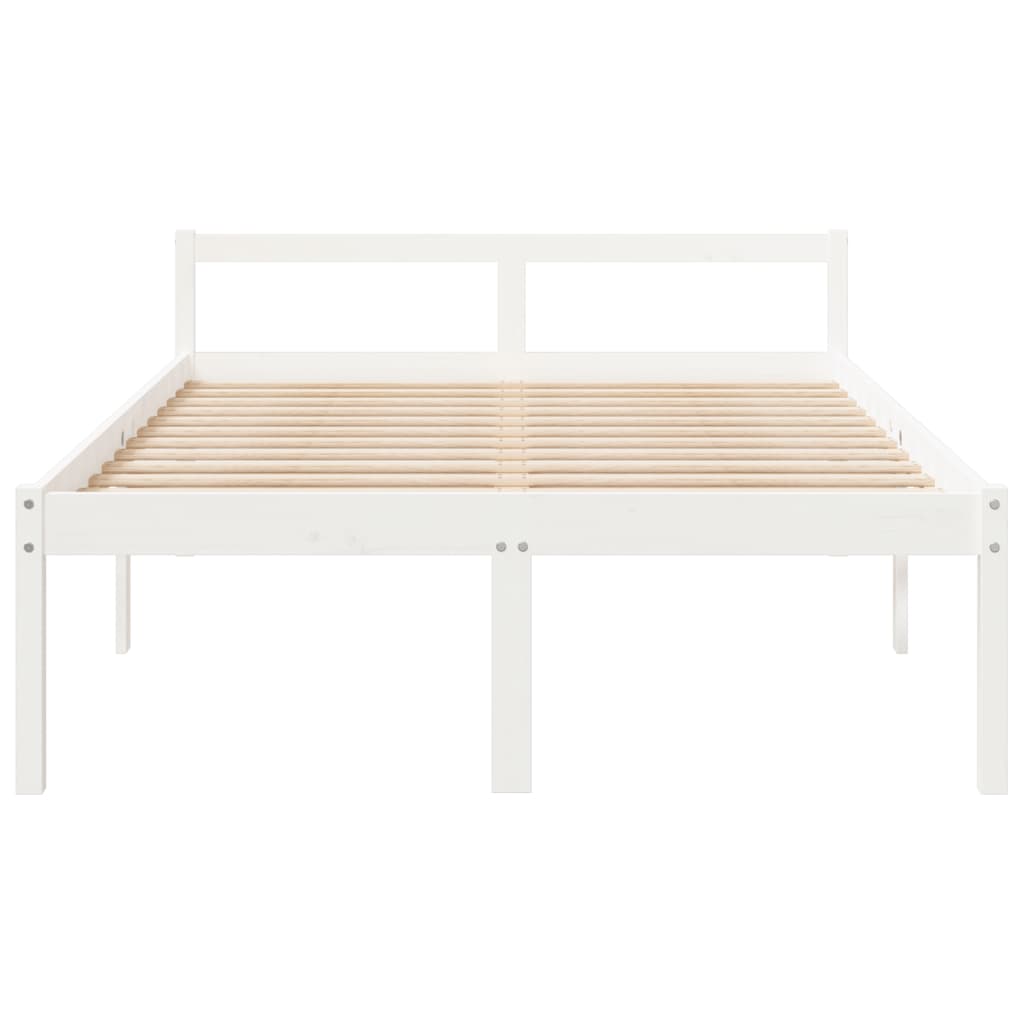 Lit senior blanc 140x190 cm en pin massif