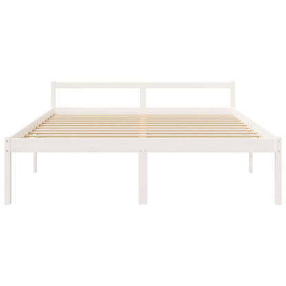 Seniorenbett Weiß 200x200 cm Massivholz Kiefer