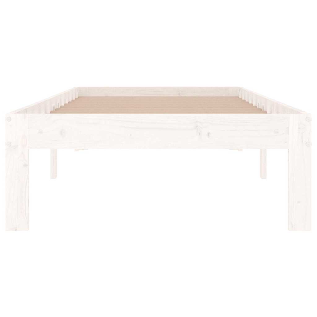 Massivholzbett Weiß 75x190 cm