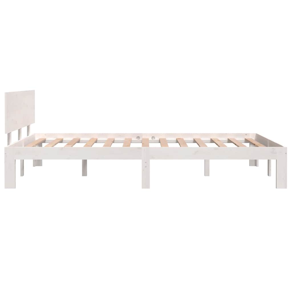 Massivholzbett ohne Matratze Weiß 120x200 cm Kiefernholz