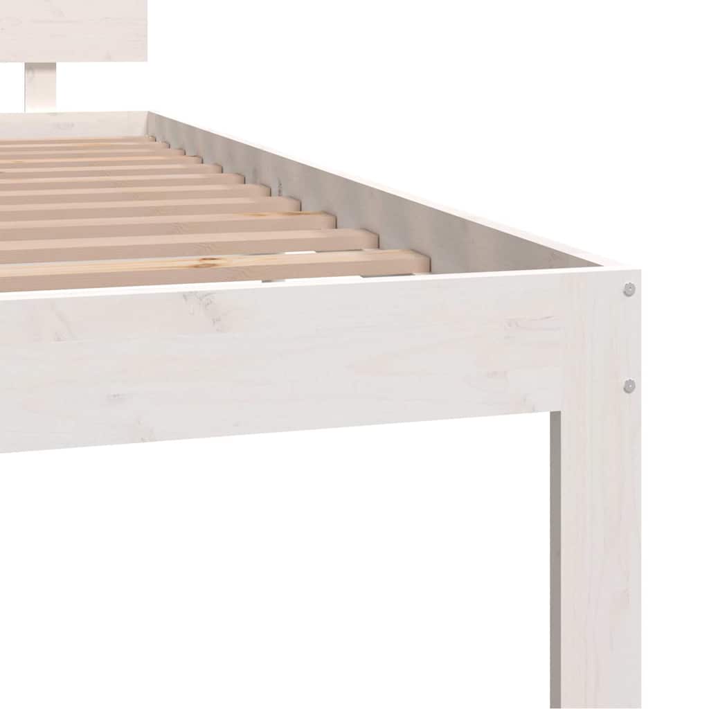 Massivholzbett ohne Matratze Weiß 120x200 cm Kiefernholz