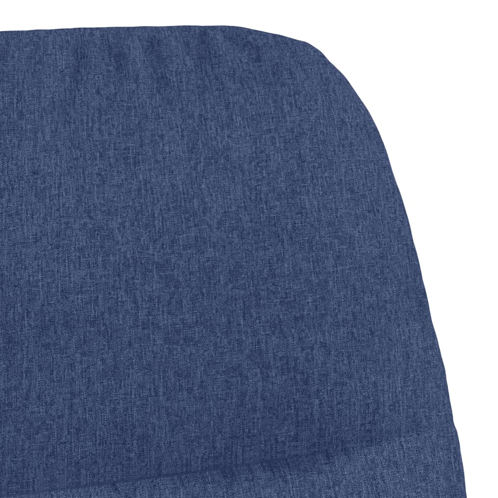 Chaise à bascule avec tabouret en tissu bleu