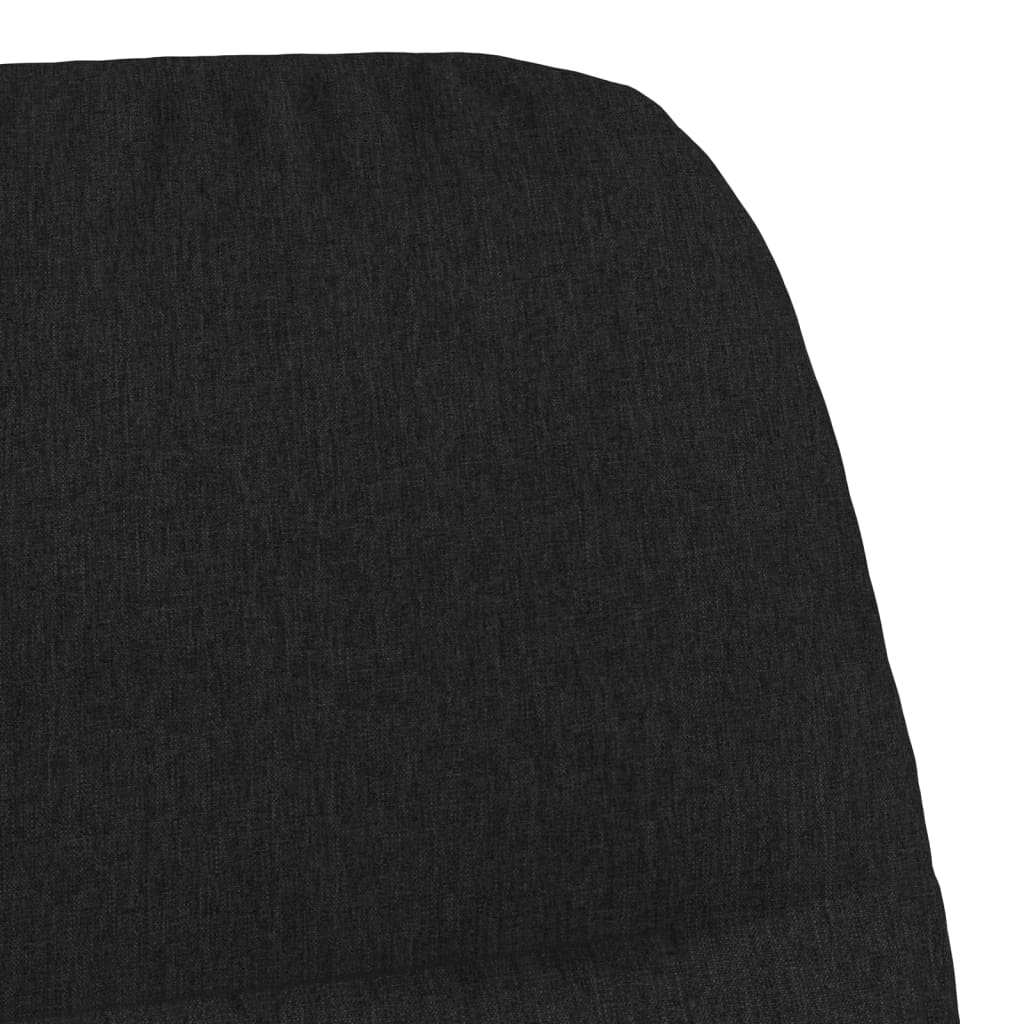 Chaise à bascule avec tabouret en tissu noir