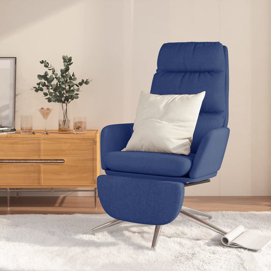 Relaxsessel mit Fußteil Blau Stoff