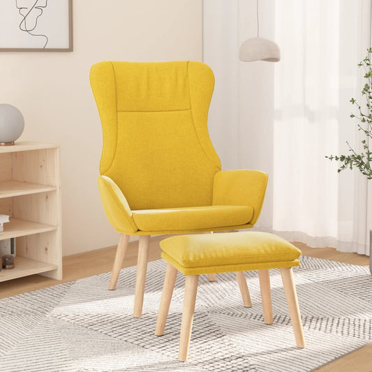 Relaxsessel mit Hocker Senfgelb Stoff