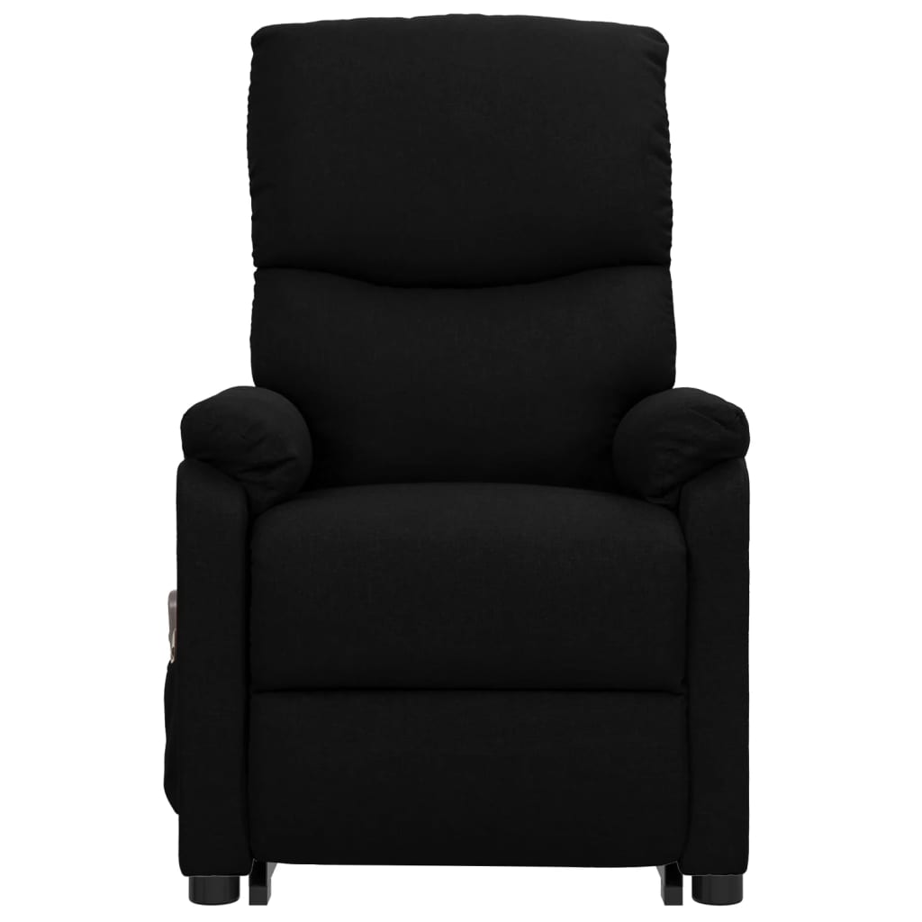 Massagesessel mit Aufstehhilfe Schwarz Stoff