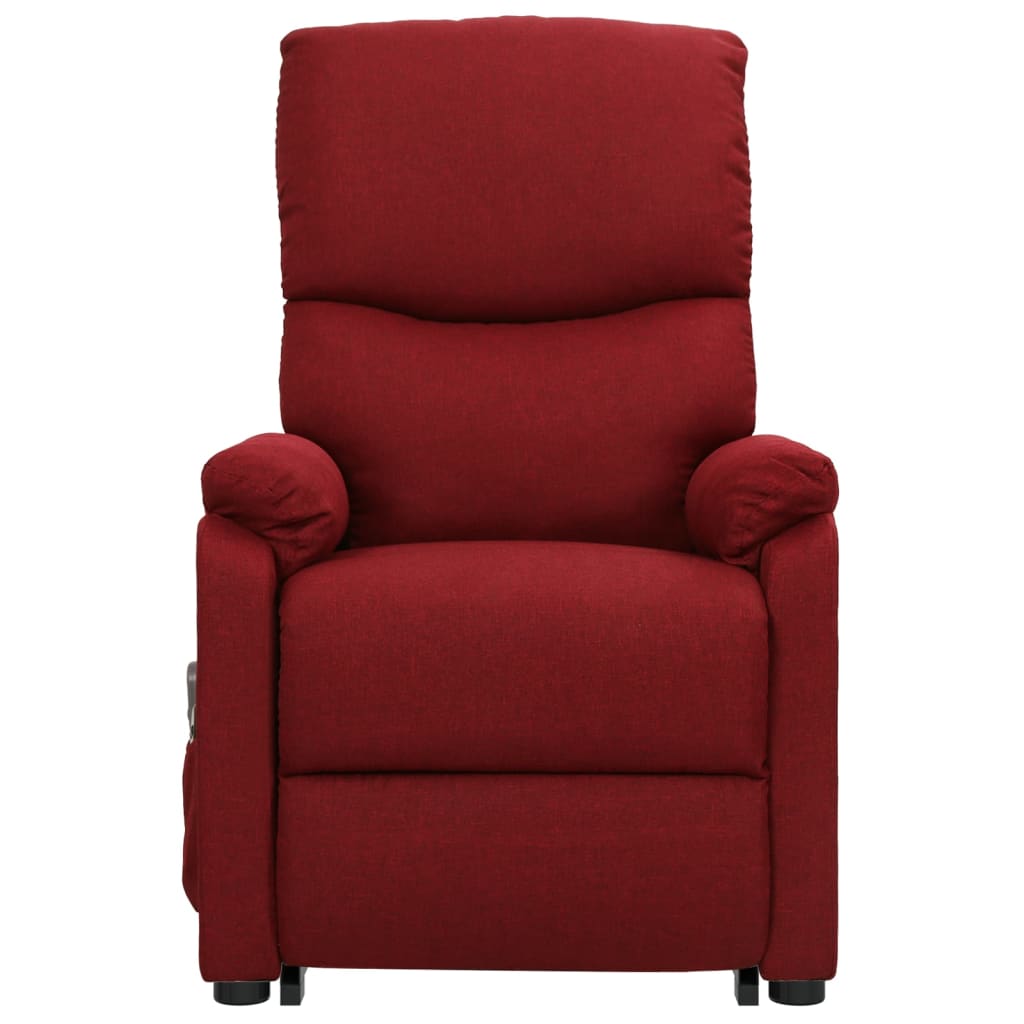 Massagesessel mit Aufstehhilfe Weinrot Stoff