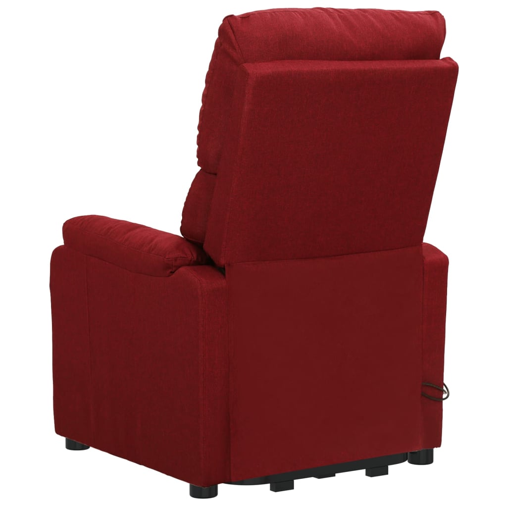 Massagesessel mit Aufstehhilfe Weinrot Stoff