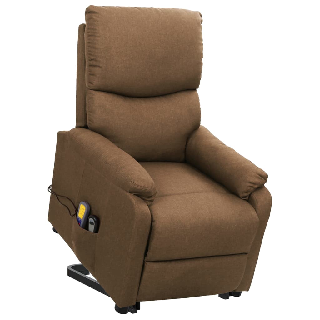 Massagesessel mit Aufstehhilfe Taupe Stoff