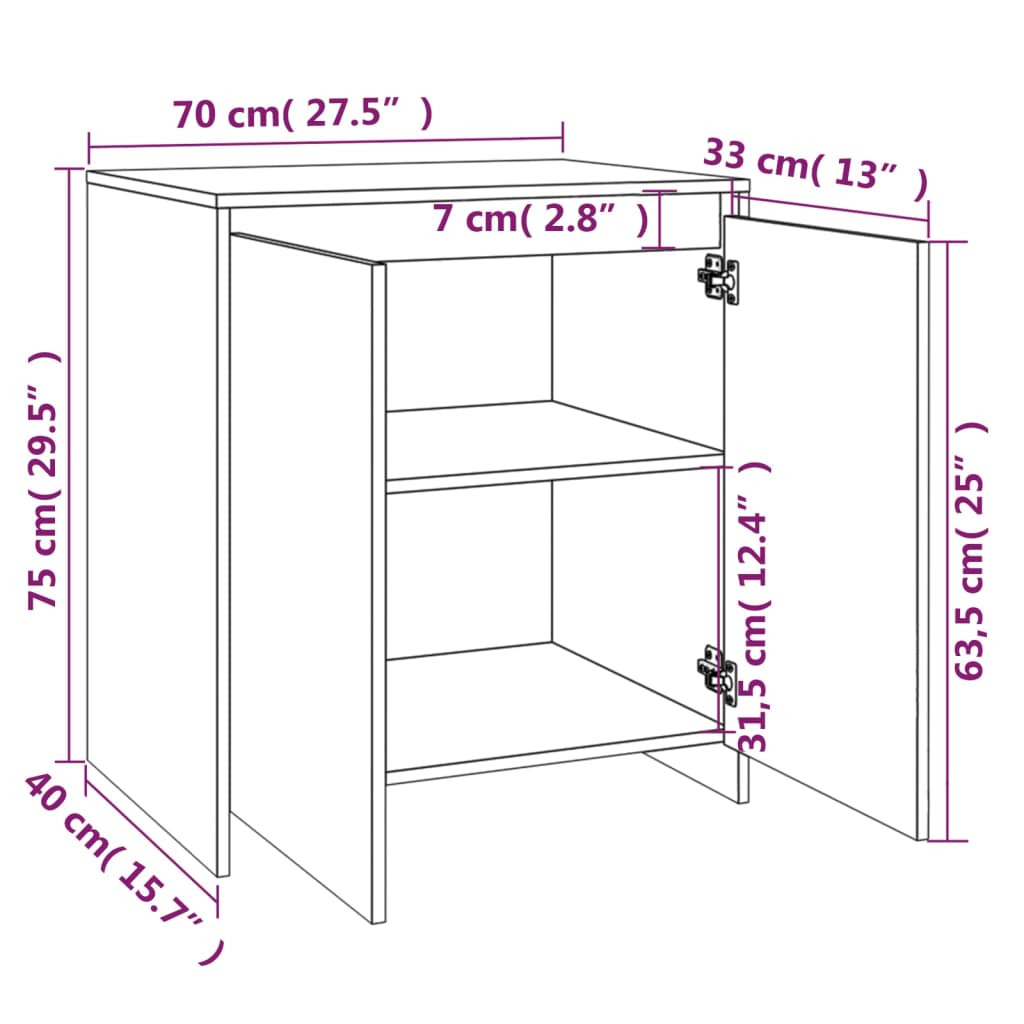 3-tlg. Sideboard Betongrau Holzwerkstoff
