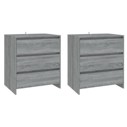 3-tlg. Sideboard Grau Sonoma Holzwerkstoff