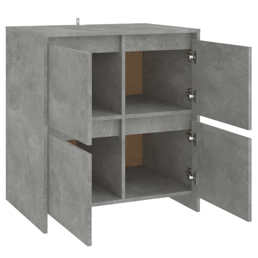 Sideboards 2 Stk. Betongrau 70x41x75 cm Holzwerkstoff