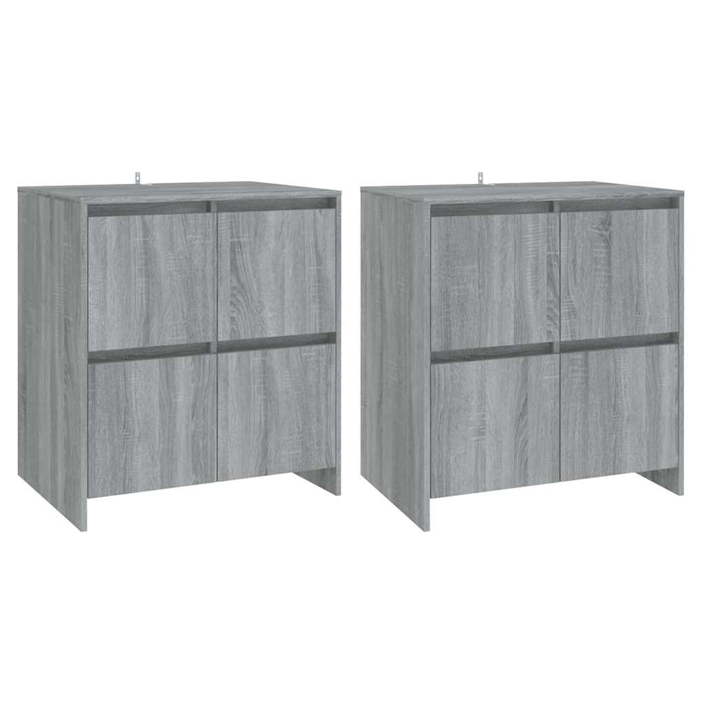 Sideboards 2 Stk. Grau Sonoma 70x41x75 cm Holzwerkstoff