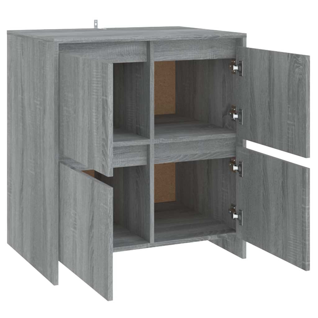 Sideboards 2 Stk. Grau Sonoma 70x41x75 cm Holzwerkstoff