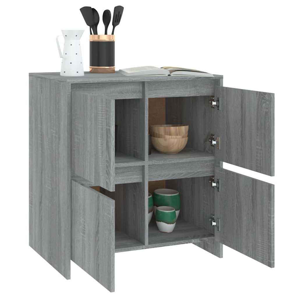 Sideboards 2 Stk. Grau Sonoma 70x41x75 cm Holzwerkstoff