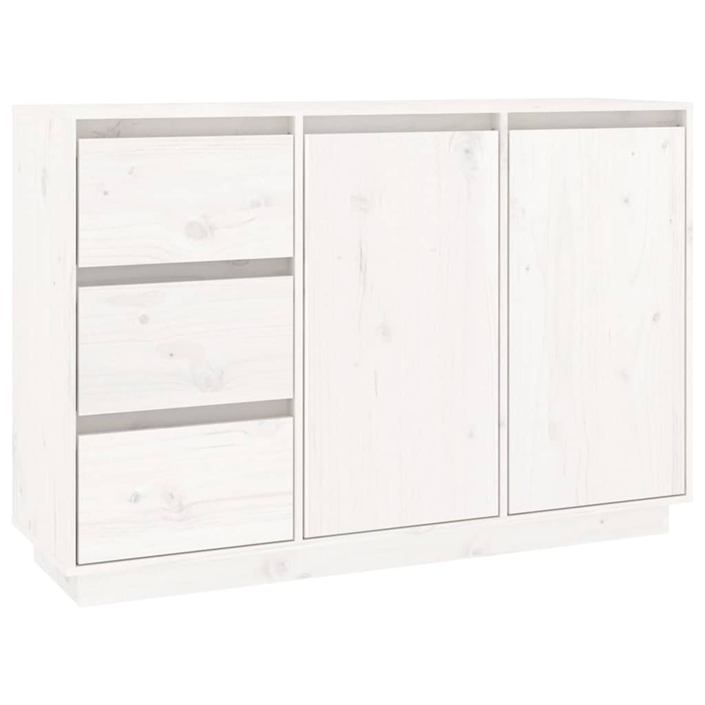Sideboard Weiß 111x34x75 cm Massivholz Kiefer