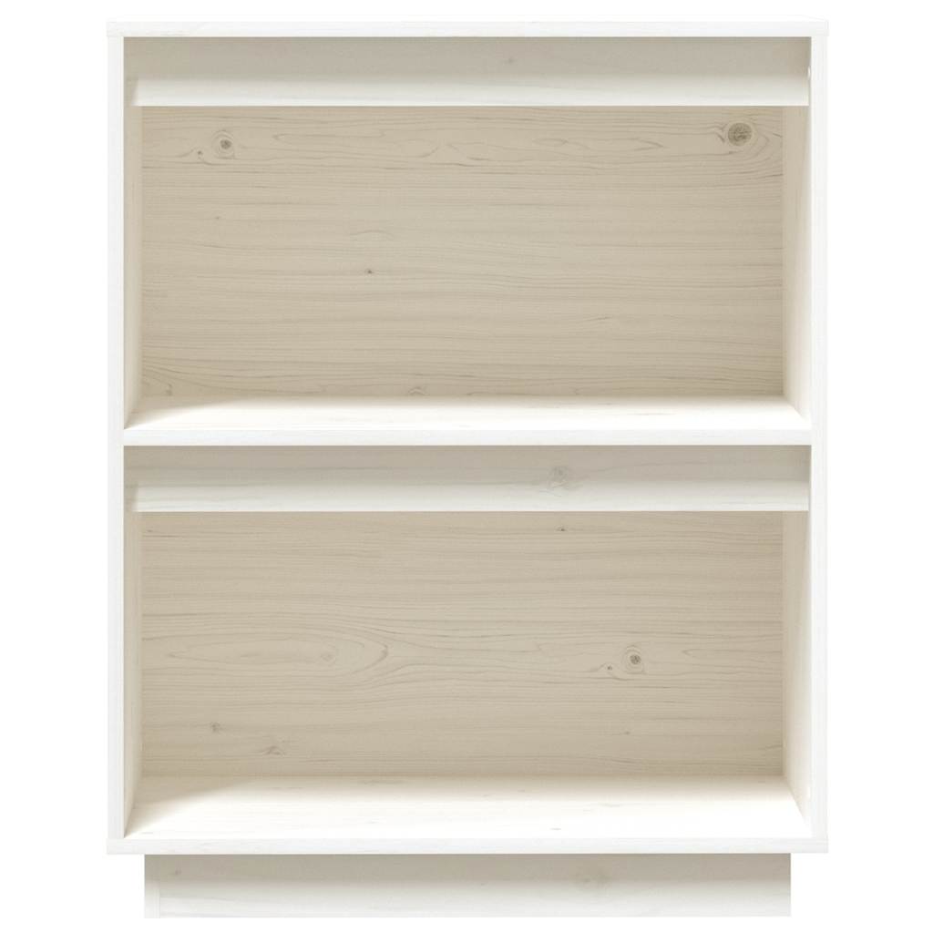 Beistellschrank Weiß 60x34x75 cm Massivholz Kiefer