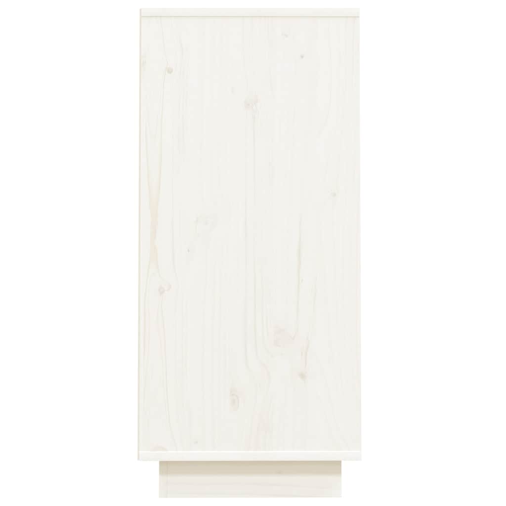 Beistellschrank Weiß 60x34x75 cm Massivholz Kiefer