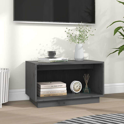 TV-Schrank Grau 60x35x35 cm Massivholz Kiefer