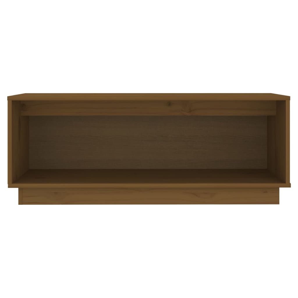 Meuble TV marron miel 90x35x35 cm en bois de pin massif